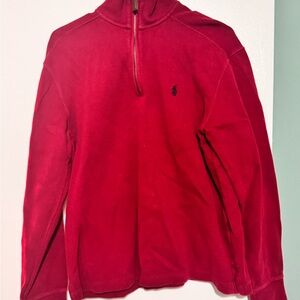 Ralph Lauren Men's Zip-Up Sweater in Rich Red